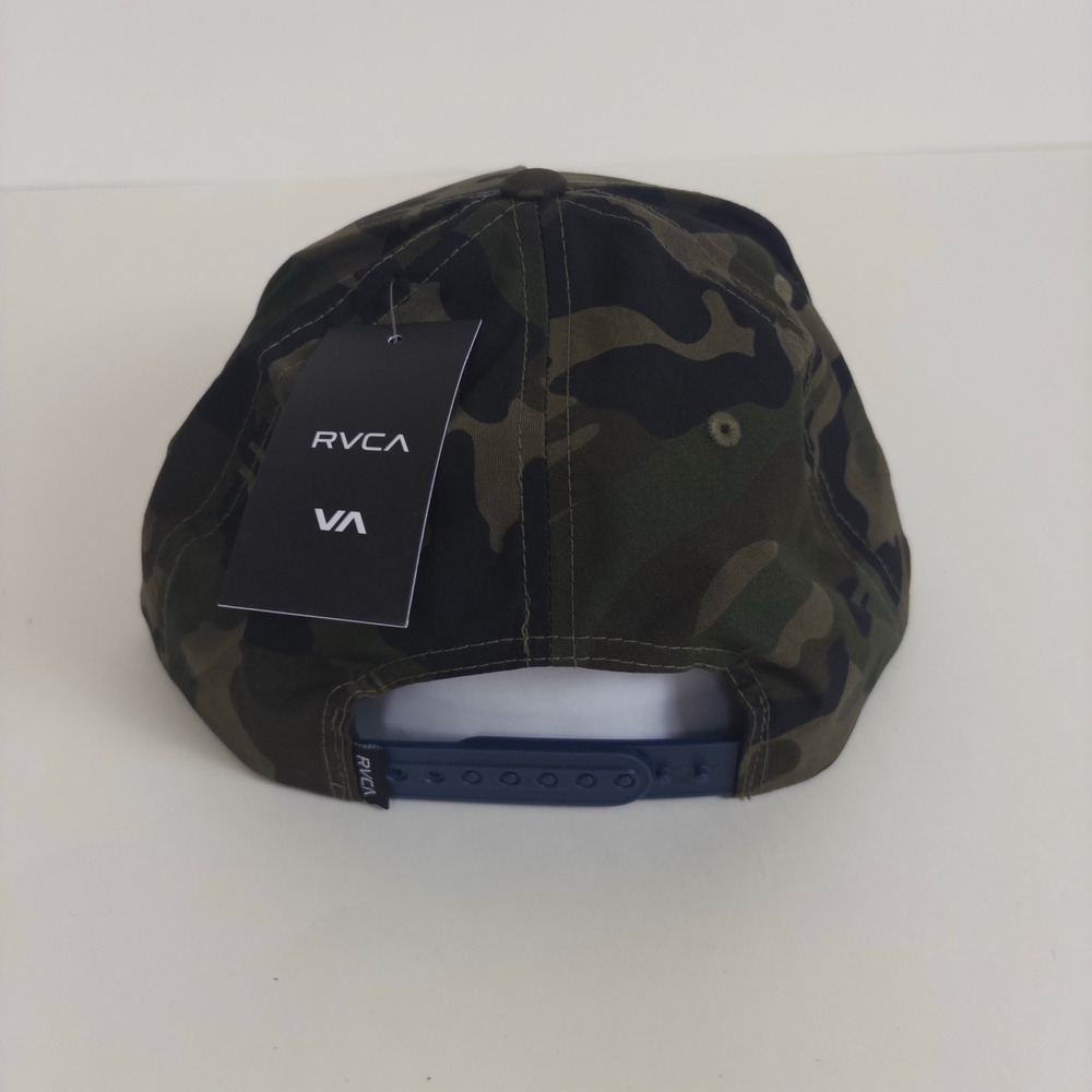 RVCA Snapback Mens Camo Leather Patch Hat AVYHA00463 VA All The Way Camouflage - Picture 4 of 7